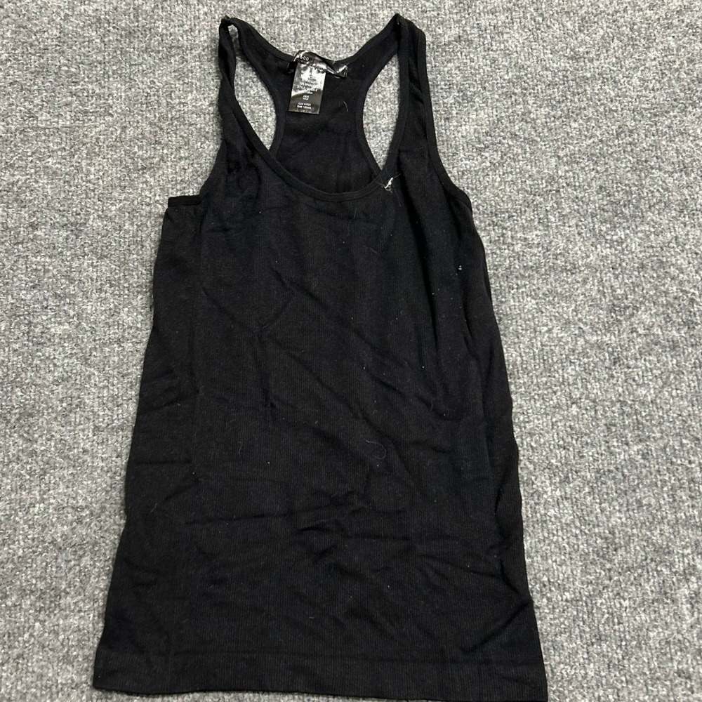 B&Co Jeans Co. Tank Top Womens XS/S Black Victoria Ribbed Racerback Stretch